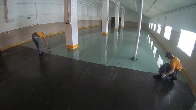 Полимерный наливной промышленный пол.