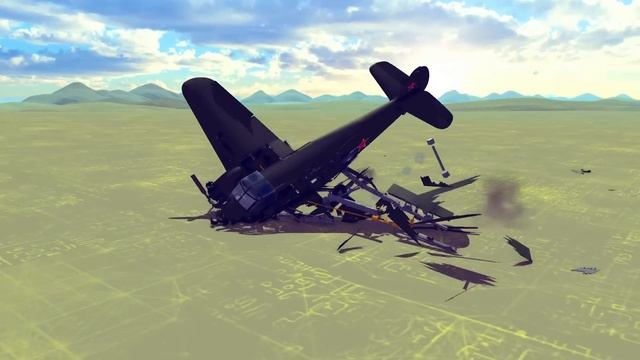 Airplane Brutally Crashes Into Ship After Engine Failure | Besiege