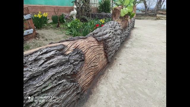 Барбекю в виде дерева из цемента, БОРДЮРЫ, фонтанчик, из арт бетона. Мастер: Андрей Медвецки.
