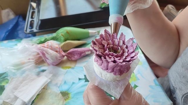 хризантемы из зефира