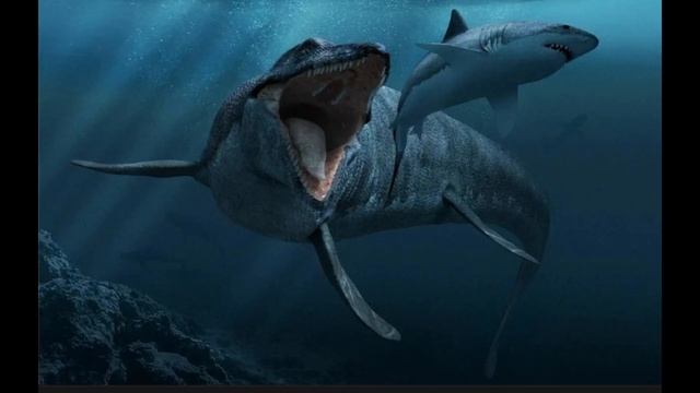 мозазавр против мегалодона