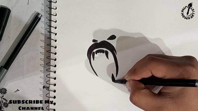 Angry Gorilla Face Drawing Tutorial | How to draw Gorilla Tattoo Easy