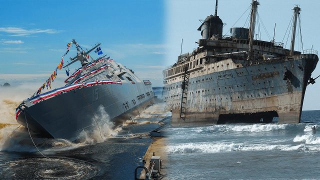 Самые Масштабные Спуски ОГРОМНЫХ КОРАБЛЕЙ На Воду И ПОСЛЕДНЕЕ Плавание...