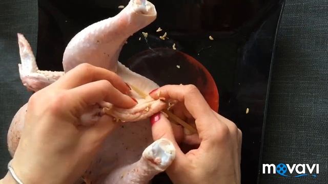 Курица в духовке с полбой