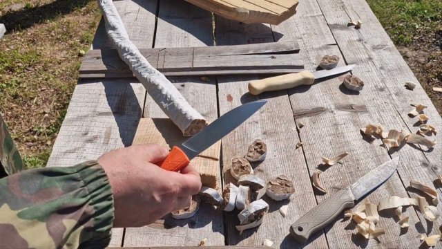 Тест сведения ножей с разными углами заточки