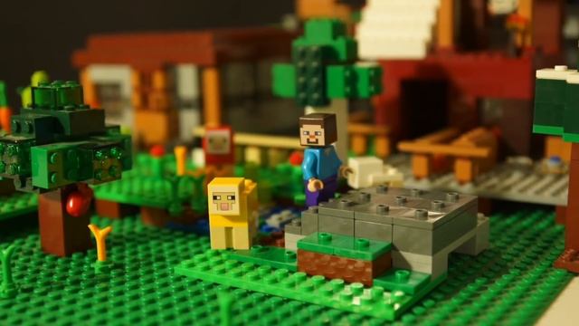 ЗИМА и Лего НУБик Голова КУБИК - LEGO Minecraft Анимация