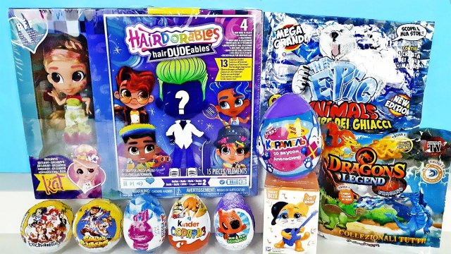 СЮРПРИЗ MIX! Hairdorables HairDUDEables, Драконы, Мимимишки, Natoons Unboxing Kinder Surprise