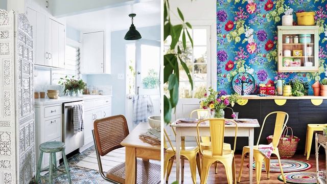 Boho kitchen. kitchen decor ideas. Interior design. Bohemian style.