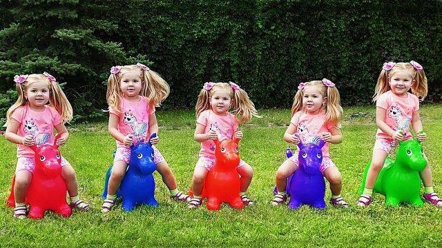 Five Little Babies Sitting on the Donkeys 5 little Monkeys Jumping on the bed Nursery Rhyme Songs