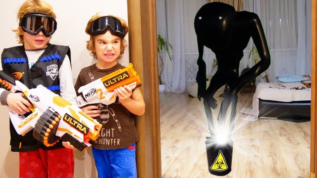 Nerf Ultra Game Cупер Лев и Глеб против странного Сиреноголового Black Siren Head