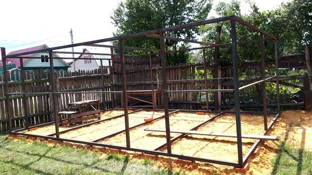 Металлический гараж своми руками стоимостью 50 тыс. рублей - часть 1 "скелет"