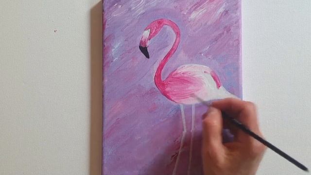 Рисуй со мной. Как нарисовать картину "Фламинго" акрилом.