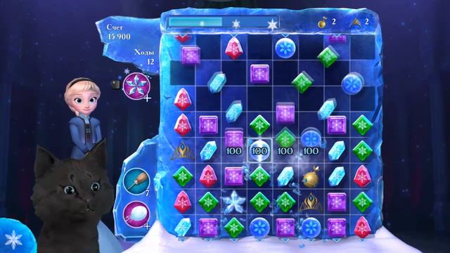 ХОЛОДНОЕ СЕРДЦЕ С ГОВОРЯЩИМ СУПЕР КОТОМ № 2 ( ИГРА для ДЕТЕЙ ) Frozen Free Fall  Snowball Fight #20