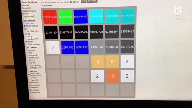 2048 highest tile 1x1 - 8x8