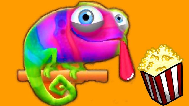 Прикольный игровой   про милого Хамелеона который очень любит ПопКорн - Pull My Tongue
