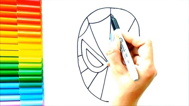 Рисование человека-паука - Простой рисунок человека-паука - Как нарисовать человека-паука