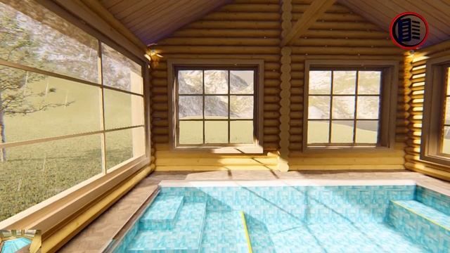 Баня с бассейном. Проект Ростерн Б-249. Bathhouse with swimming pool