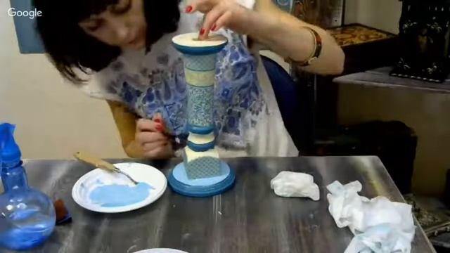 Декупаж подсвечника М.Зверева