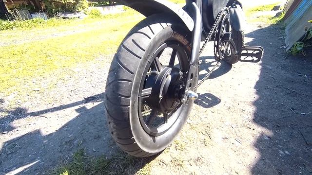 Электровелосипед Kugoo V1 установка сликовой максимально толстой покрышки 3.0 на заднее колесо!