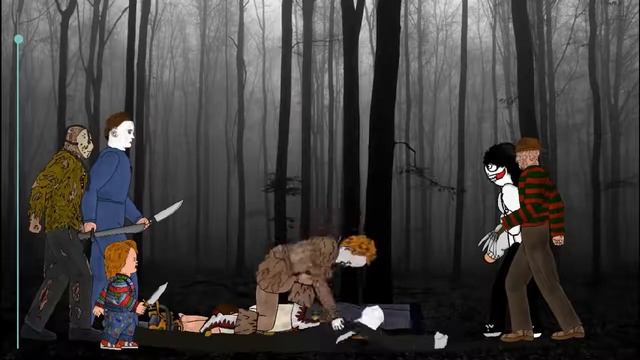 SLENDER MAN Пеннивайз против Джейсона Вурхиза Фредди Майкл Кожаное лицо Чаки Призрачное лицо Джефф