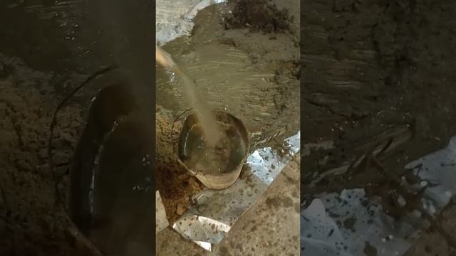 Раствор бетона с жидким стеклом. Заливаем смотровую ямку