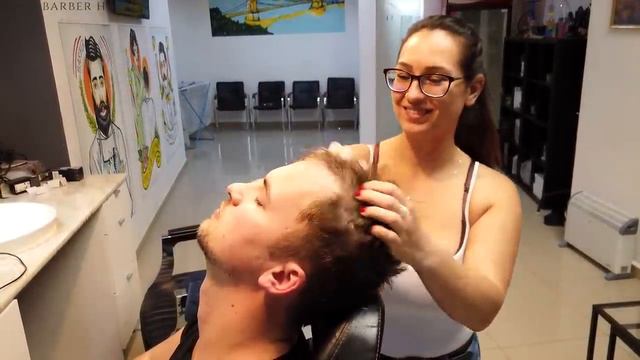 💈FORGET STRESS & SLEEP TIGHT _ ASMR FOAMY HAIR WASH & FULL BARBERSHOP MASSAGE w_ LADY PETRA