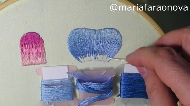 Вышивка гладью для начинающих/2 урок/Вышивка лепестка