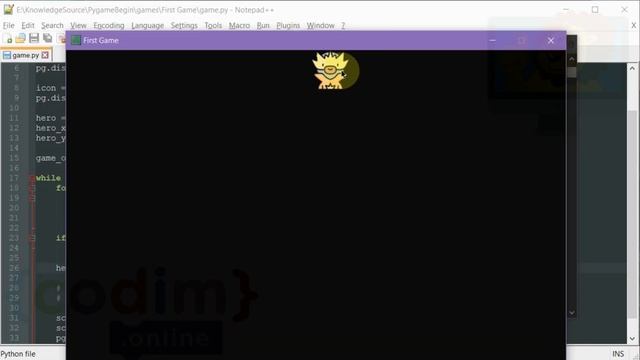 #Pygame Урок 2.11  Движение во все стороны