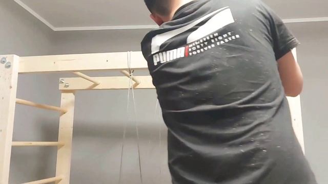 Сделали спортивный детский уголок своими руками.