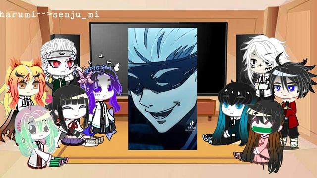 Hashira react to tanjiro as gojo satoru (+kanao)  Хашира реакция на будущее жизнь танджиро в годжо