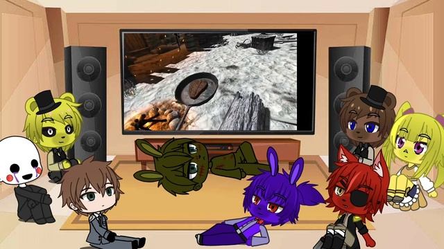 Реакция аниматроников из ФНАФ на видео Мармока(опять)| gacha club реакция