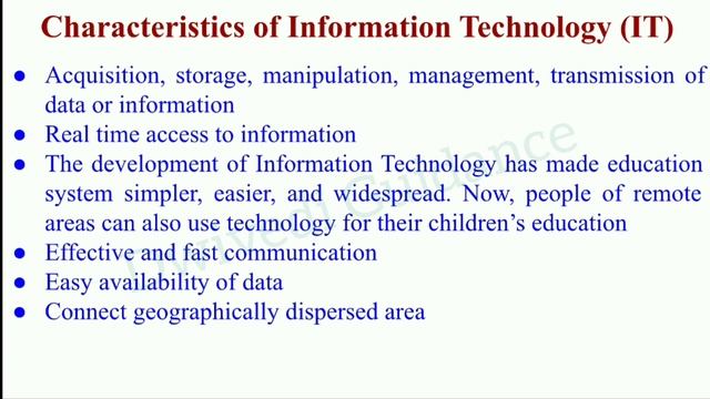 Information Technology, meaning, Characteristics, IT enabled services, ites, management information