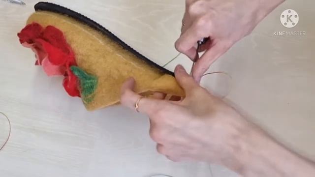 КАК ПРИШИТЬ ПОДОШВУ К ВАЛЯНЫМ ТАПОЧКАМ