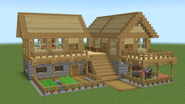 Майнкрафт - Как построить большой дом для выживания. Minecraft