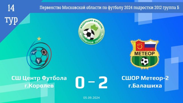 2012 гр | 14 тур | СШ Центр футбола - СШОР Метеор-2 (05.09.2024)