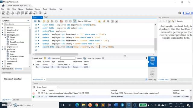 Создаем и тестируем базу данных в MySQL часть-2.