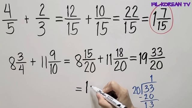 Adding and Subtracting Simple Fractions and Mixed Fractions without or with Regrouping