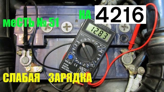 меСТЬ № 51 Слабая зарядка акб 4216 - виновата масса ГЕНератора  / плохая зарядка АКБ газель бизнес.