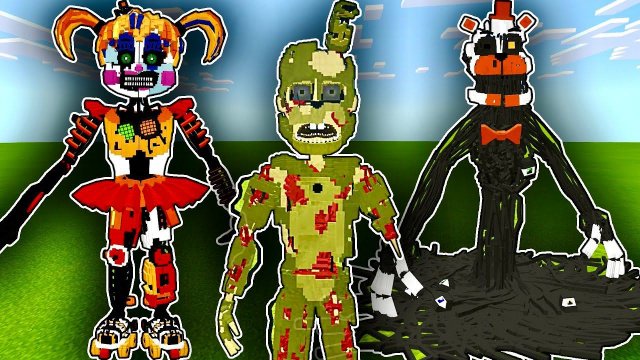 НОВЫЕ АНИМАТРОНИКИ ФНАФ МАЙНКРАФТ СКРАПТРАП fnaf minecraft майнкрафт