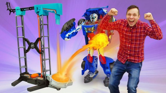 Новый игровой набор Boomtrix - Роботы трансформеры собирают трассу! Видео про игры для мальчиков