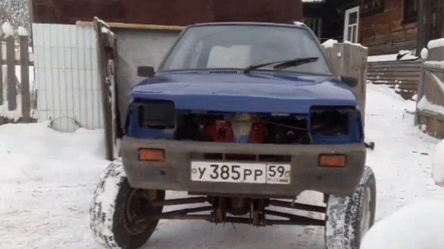 Ока с двигателем от мотоблока 15 лошадок. Первый выезд ??