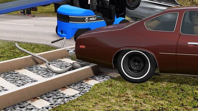 Машины против рельсов #5 – BeamNG.Drive