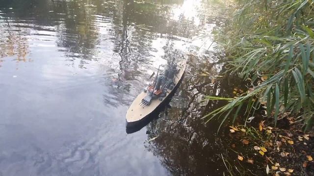 ПРИНЦ Уэльский, корабль из пластилина. Мощнейшим взрывом уничтожил модель английского линкора)