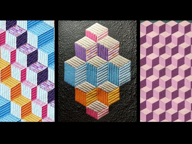 Пэчворк для начинающих. 3D блок "куб" быстрым способом. Расчет размеров и варианты раскладки.