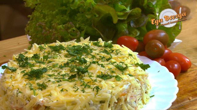 Салат с куриной печенью