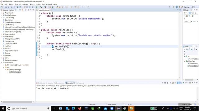 Java Session 6.2 - Static block and Static methods