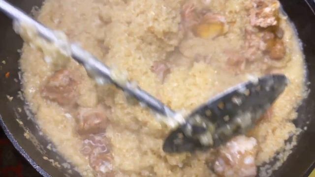 Пшеничная КАША на воде с домашней ТУШЁНКОЙ. Полевая каша