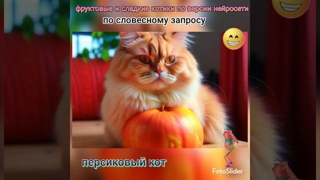 Фруктовые и сладкие котики по версии нейросети.