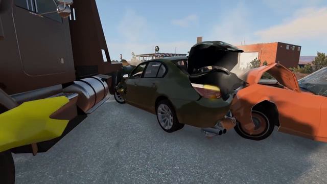 Автобусы против грузовиков - BeamNG. Drive