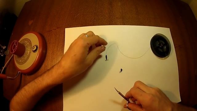 Как привязать мормышки "чёртик" и "коза" с отверстием?